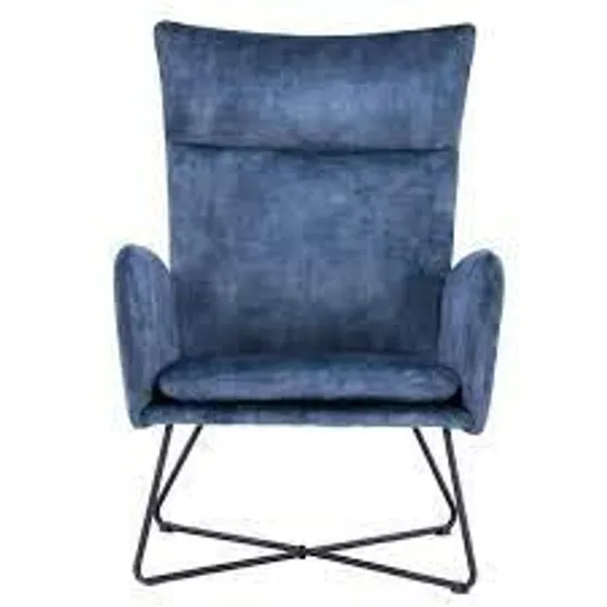 BOXED DESIGNER INGRID OCCASSIONAL CHAIR BLUE