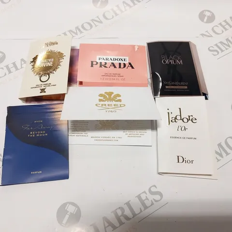 LARGE QUANTITY OF ASSORTED FRAGRANCE SAMPLES AND TESTERS TO INCLUDE; PRADA, CREED, JEAN PAUL GAULTIER AND AVON