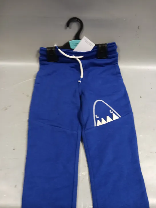 M&S SHARK PRINT NAVY DRAWSTRING PANTS - 5-6YRS