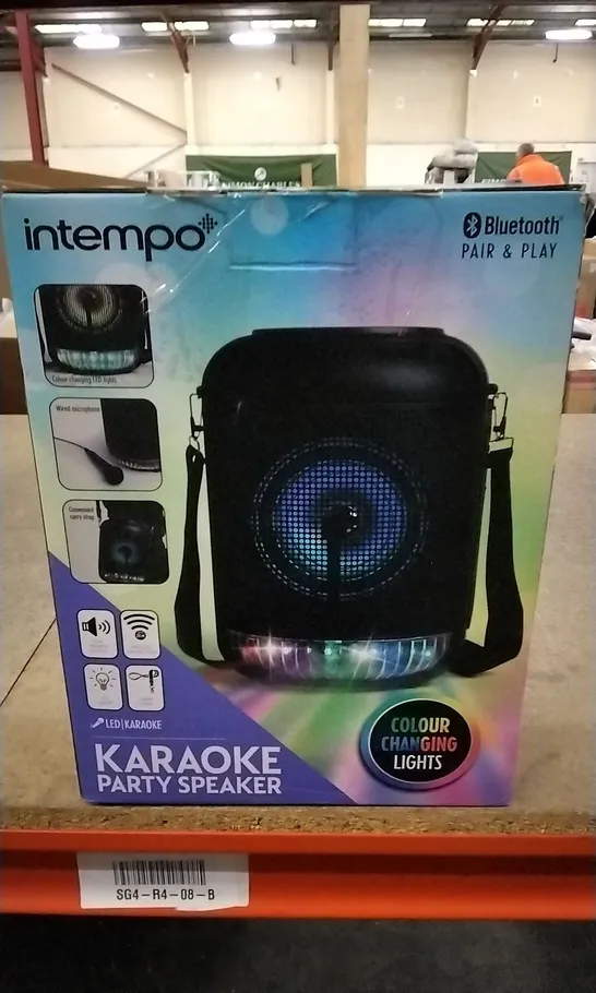 INTEMPO KARAOKE PARTY SPEAKER WITH COLOUR CHANGING LIGHTS 