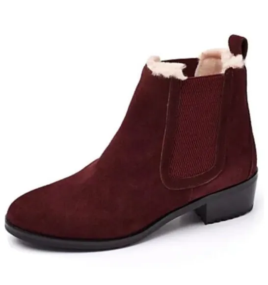 LOT OF 3 BOXED EMU AUSTRALIA ELLIN SUEDE CLARET ANKLE BOOTS - SIZE 7