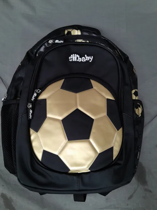 SIIBABY FOOTBALL DESIGN BACKPACK IN BLACK/GOLD