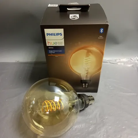 BOXED PHILIPS HUE APP CONTROLLED SINGLE FILAMENT BULB - WHITE B22