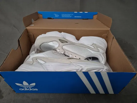 BOXED PAIR OF ADIDAS FALCON WOMEN'S SHOES IN WHITE/OFF WHITE UK SIZE 5.5