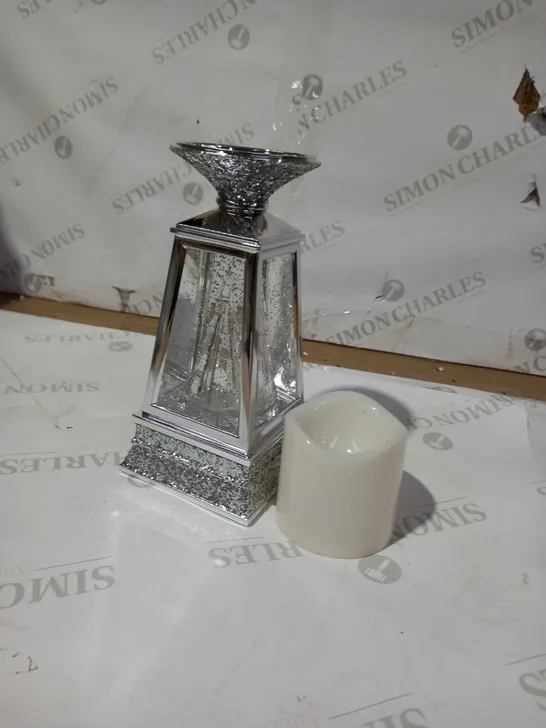 JULIEN MACDONALD FLAMELESS SWIRLING GLITTER CHRISTMAS TREE CANDLE HOLDER