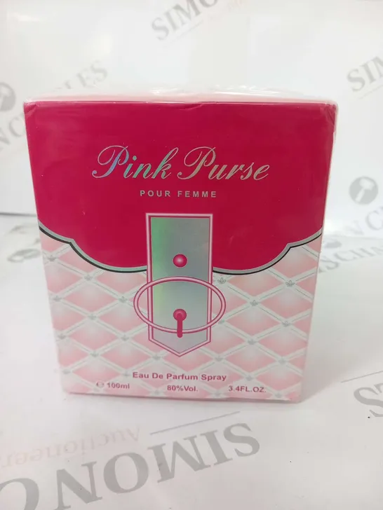 BOXED AND SEALED PINK PURSE POUR FEMME EAU DE PARFUM 100ML