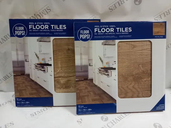 2 X PICKLING FLOORPOPS PEEL AND STICK VINYL FLOOR TILES 10 PACK