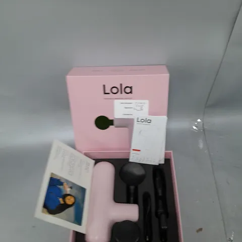 BOXED LOLA 4 SPEED HAND HELD MASSAGE GUN IN PAMPER PINK