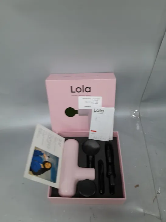 BOXED LOLA 4 SPEED HAND HELD MASSAGE GUN IN PAMPER PINK