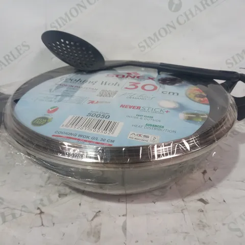 SONEX COOKING WOK W. GLASS LID