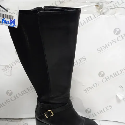 DUNE TILDING BOOT BLACK LEATHER SIZE 5 - BOXED 