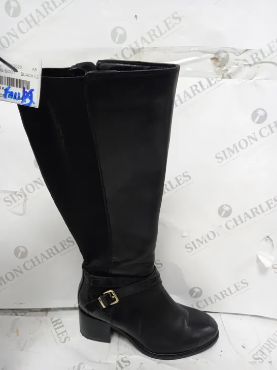 DUNE TILDING BOOT BLACK LEATHER SIZE 5 - BOXED 