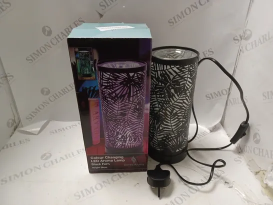 BOXED COLOUR CHANGING LED AROMA LAMP BLACK FERN - 26CM