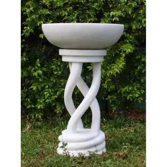 SPIRAL BIRD BATH IN MARBLE - PSWB07