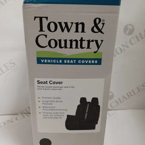 TOWN&COUNTRY SEAT COVER - BLACK FORD TRANSIT CUSTOM FRONT DOUBLE PASSENGER SEAT