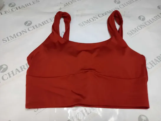 GYMSHARK SPORTS BRA CROP TOP IN DARK ORANGE - SMALL