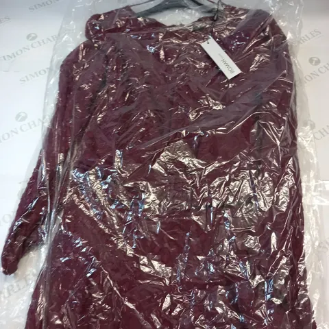 ROMAN DIAMOND HIGH LOW DRESS IN WINE SIZE 16