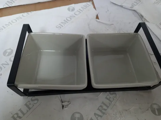 GREY BOWL SET OF 2 WITH TRAY