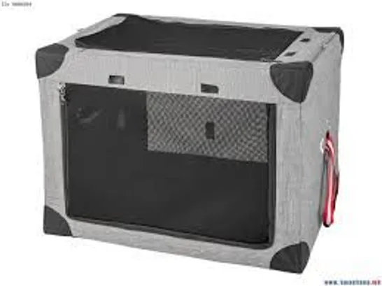 BOXED 3-DOOR FOLDING DOG SOFT KENNEL WITH REMOVABLE PAD AND METAL FRAME - L