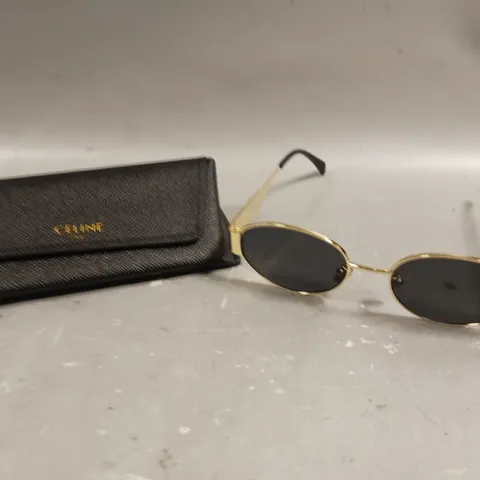 CELINE TINTED LENS GOLD EFFECT FRAMED SUNGLASSES 