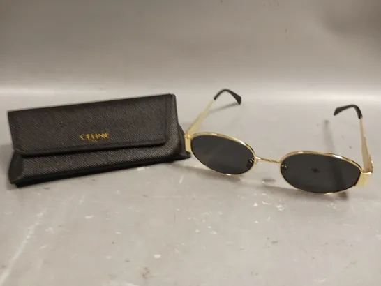 CELINE TINTED LENS GOLD EFFECT FRAMED SUNGLASSES 