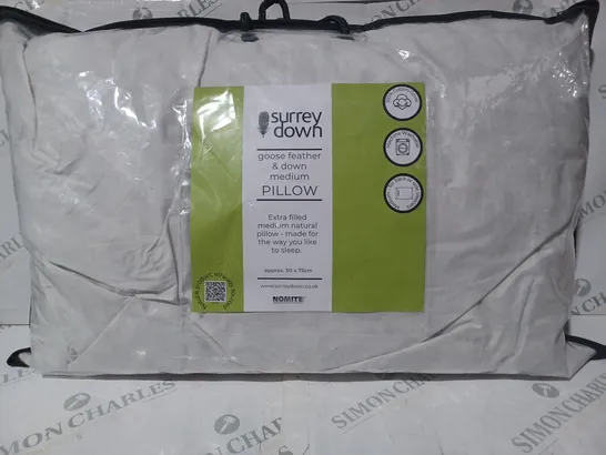 SURREY DOWN GOOSE FEATHER & DOWN PILLOW - MEDIUM