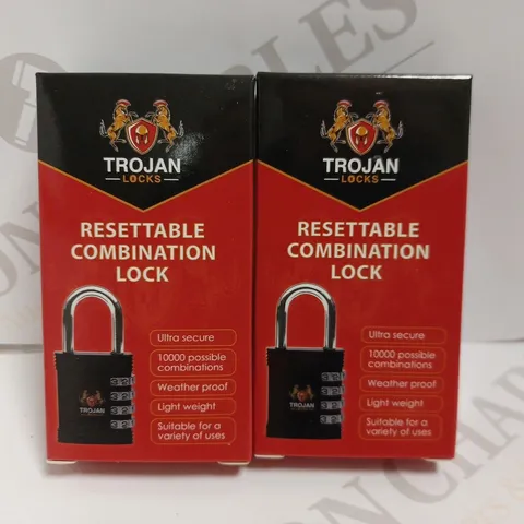 BOX OF APPROX 100 TROJAN RESETTABLE COMBINATION LOCKS