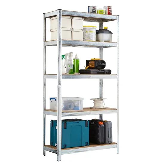 BOXED NEO HEAVY DUTY STEEL GALVANISED 5 TIER GARAGE SHELVING SHELF RACKING UNIT (1 BOX)