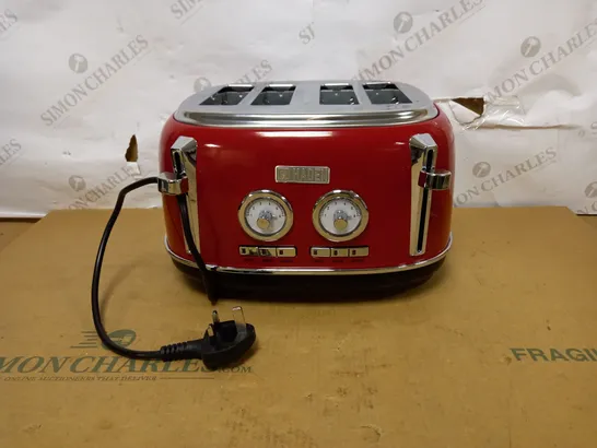 HADEN JERSEY RED TOASTER 4 SLICE – ELECTRIC STAINLESS STEEL TOASTER