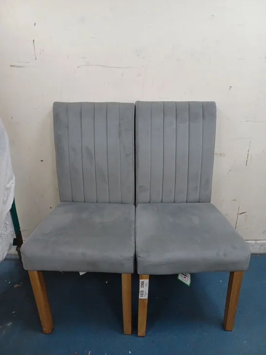 SET OF 2 GREY DINNING ROOM CHAIRS WITH PADDED SEAT & BACK - COLLECTION ONLY