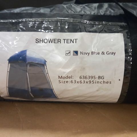BAGGED SHOWER TENT IN NAVY BLUE & GREY