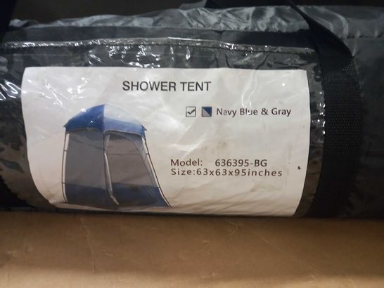 BAGGED SHOWER TENT IN NAVY BLUE & GREY