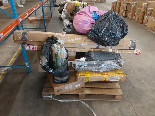 PALLET OF ASSORTED HOUSEHOLD PRODUCTS AND INCOMPLETE BOXED FURNITURE 