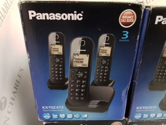 LOT OF 6 BOXED PANASONIC KX-TGC413 3-PACK DIGITAL CORDLESS PHONES