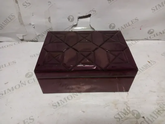 JM BY JULIEN MACDONALD SET OF PAVED MIRROR TRINKET BOX PLUM