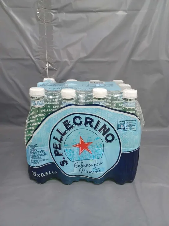 LOT OF 12 S.PELLEGRINO SPARKLING MINERAL WATER 500ML PER BOTTLE