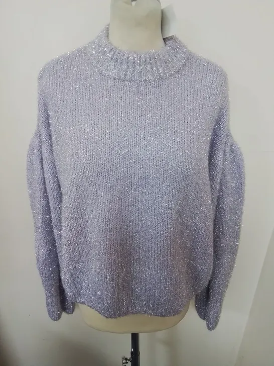 DIVIDED LILAC KNIT PUFF SLEEVED JUMPER - EUR L