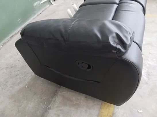  MANUAL RECLINING TWO SEATER SOFA BASE BLACK LEATHER 