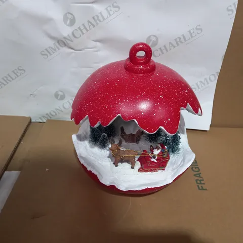 SANTAS EXPRESS PRE-LIT SPHERE WITH CHRISTMAS CHARACTER SCENE