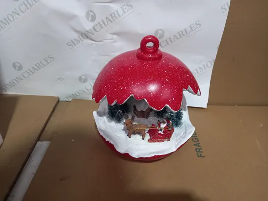 SANTAS EXPRESS PRE-LIT SPHERE WITH CHRISTMAS CHARACTER SCENE