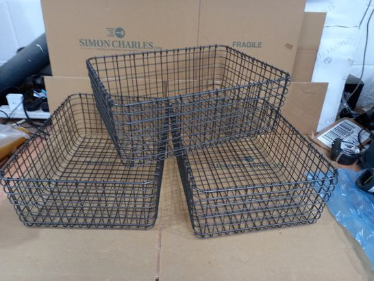 BOX OF 6 X METAL/WIRE BASKETS IN "GRAPHITE" FINISH - 41X31X15