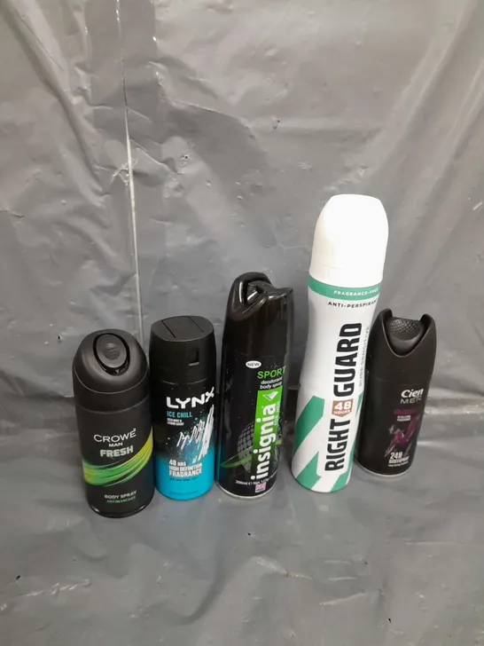 APPROXIMATELY 12 ASSORTED AEROSOLS TO INCLUDE LYNX BODY SPRAY , RIGHT GUARD BODY SPRAY , HAIRSPRAY , ETC 