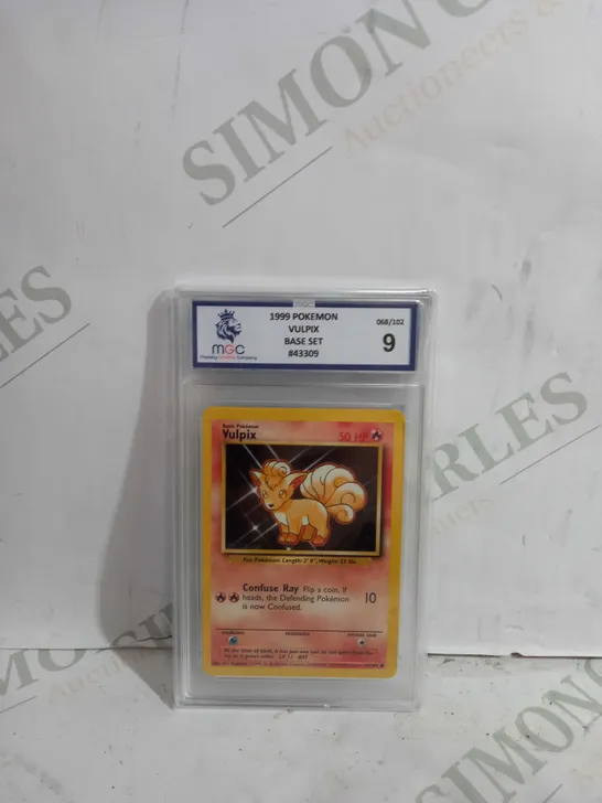 FRAMED 1999 POKEMON CARD VULPIX REPLICA