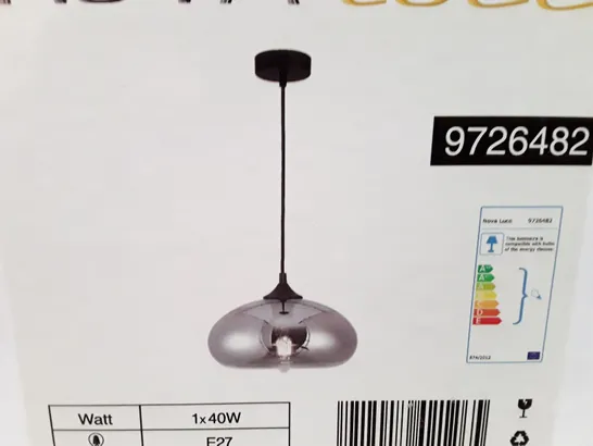 BOXED BRAUD 1-LIGHT BLACK/CLEAR PENDANT 