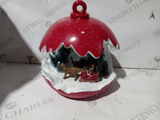 SANTAS EXPRESS PRE-LIT SPHERE WITH CHRISTMAS CHARACTER SCENE