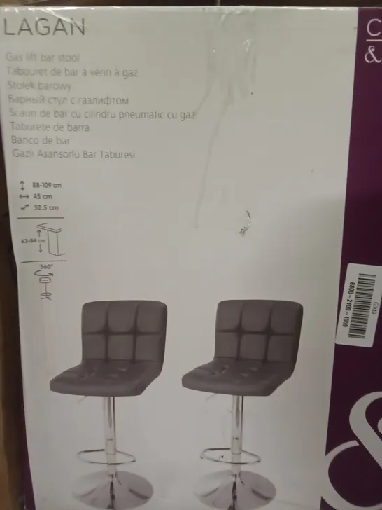 BOXED LAGAN GAS LIFT BAR STOOL - GREY