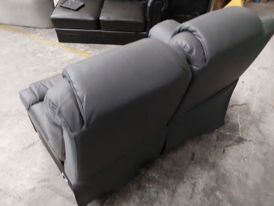 DESIGNER DARK GREY LEATHER MANUAL RECLINING SOFA SECTION