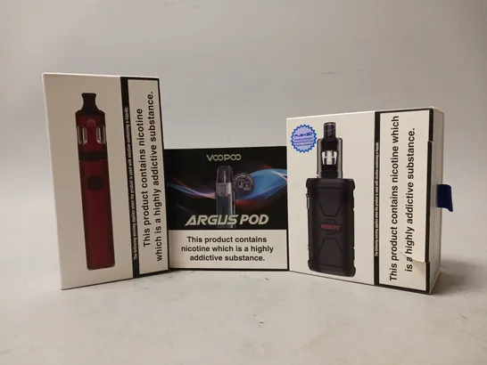 APPROXIMATELY 20 VAPES & E-CIGARETTES TO INCLUDE INNOKIN ADEPT ZLIDE, VOOPOO ARGUS POD, INNOKIN ENDURA T20 S, ETC