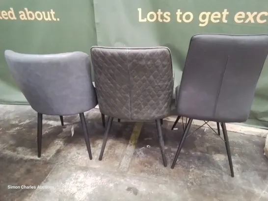 THREE ASSORTED UPHOLSTERED DINING CHAIRS