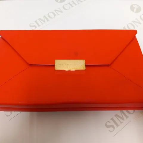 STELLA MCCARTNEY RED VEGAN LEATHER ENVELOPE CLUTCH BAG